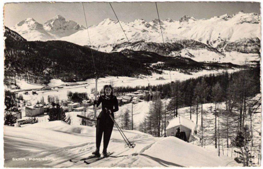 Cartoline postali: Pontresina - Skilift – Usato da Binningen venduto da Mountainrider