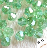 100 Stk. wunderschöne Glas-Perlen 4mm "peridot AB Lüster"