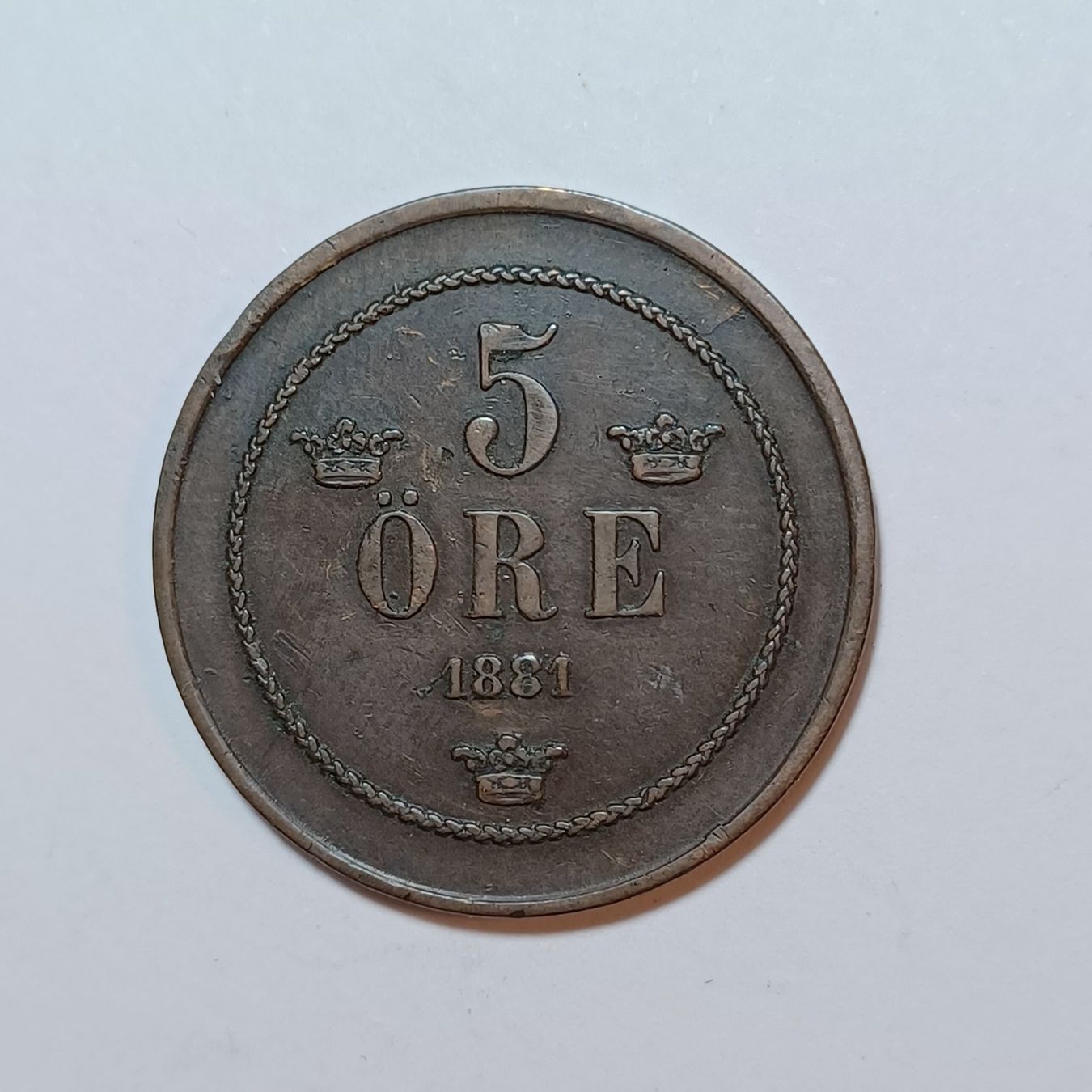 Tutti le monete: 5 Öre 1881 Schweden – Usato da Pfäffikon ZH venduto da Welt_Muenzen