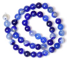 1 Strang echte natürliche blaue Achat Perlen 8 mm