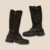 Damen braune Wildlederstiefel 37