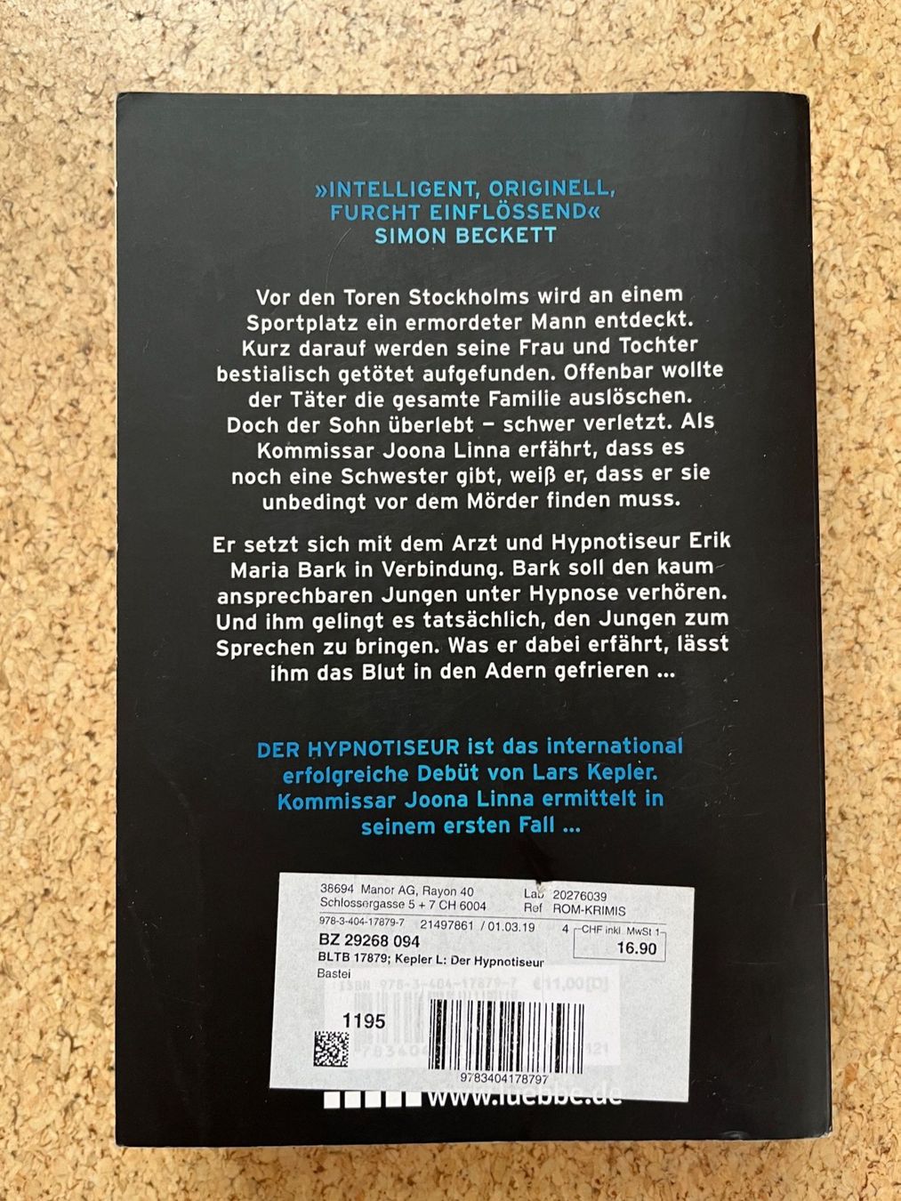 Libri: Taschenbuch "Der Hypnotiseur", Lars Kepler – Usato da Grosswangen venduto da Vita500 1