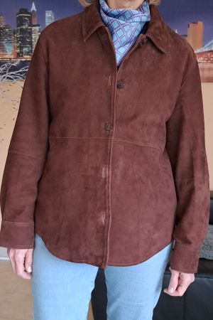 Braune Wildleder Jacke, Grösse M 38 Top!