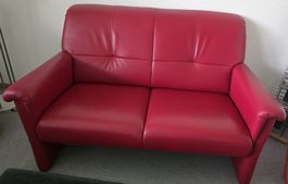 Echtleder Sofa rot