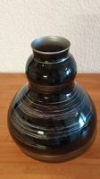 Vase schwarz, mundgeblasen, handbemalt, IVV  Italien H 30 cm