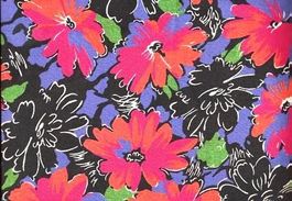 Baumwollstoff 50 x   85 cm blunte Blumen rot blau