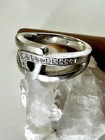925 Silberring Zirkonia Besatz mit div. Meisterpunzen G 56