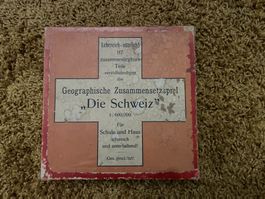 Geographisches Zusammensetzspiel "Die Schweiz" 1920er Jahre