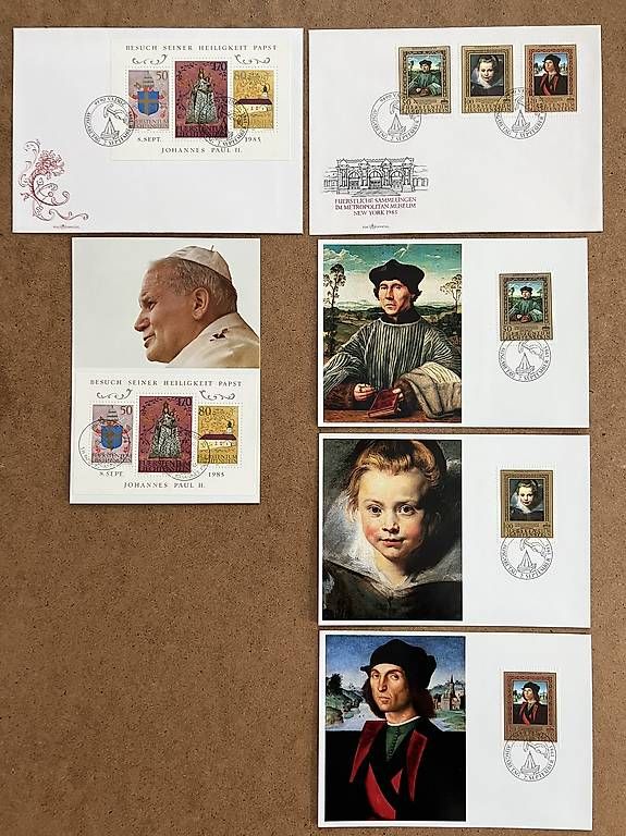 Tutti i francobolli: Ersttagsbriefe FDC Lichtenstein Dez. 1981 - März 1995 – Usato da Leuggern venduto da Maceio100 3