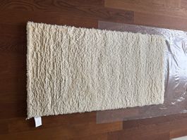 Wollteppich beige hochflorig rechteckig neuwertig