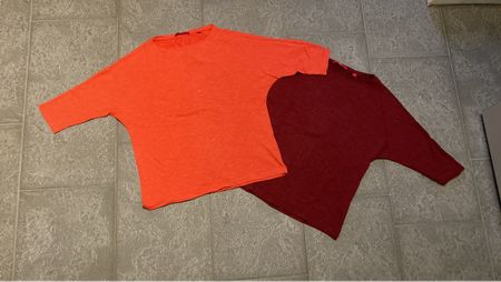 2 s. Oliver 3/4 Arm Pullover koralle/bordeauxrot Grösse 34