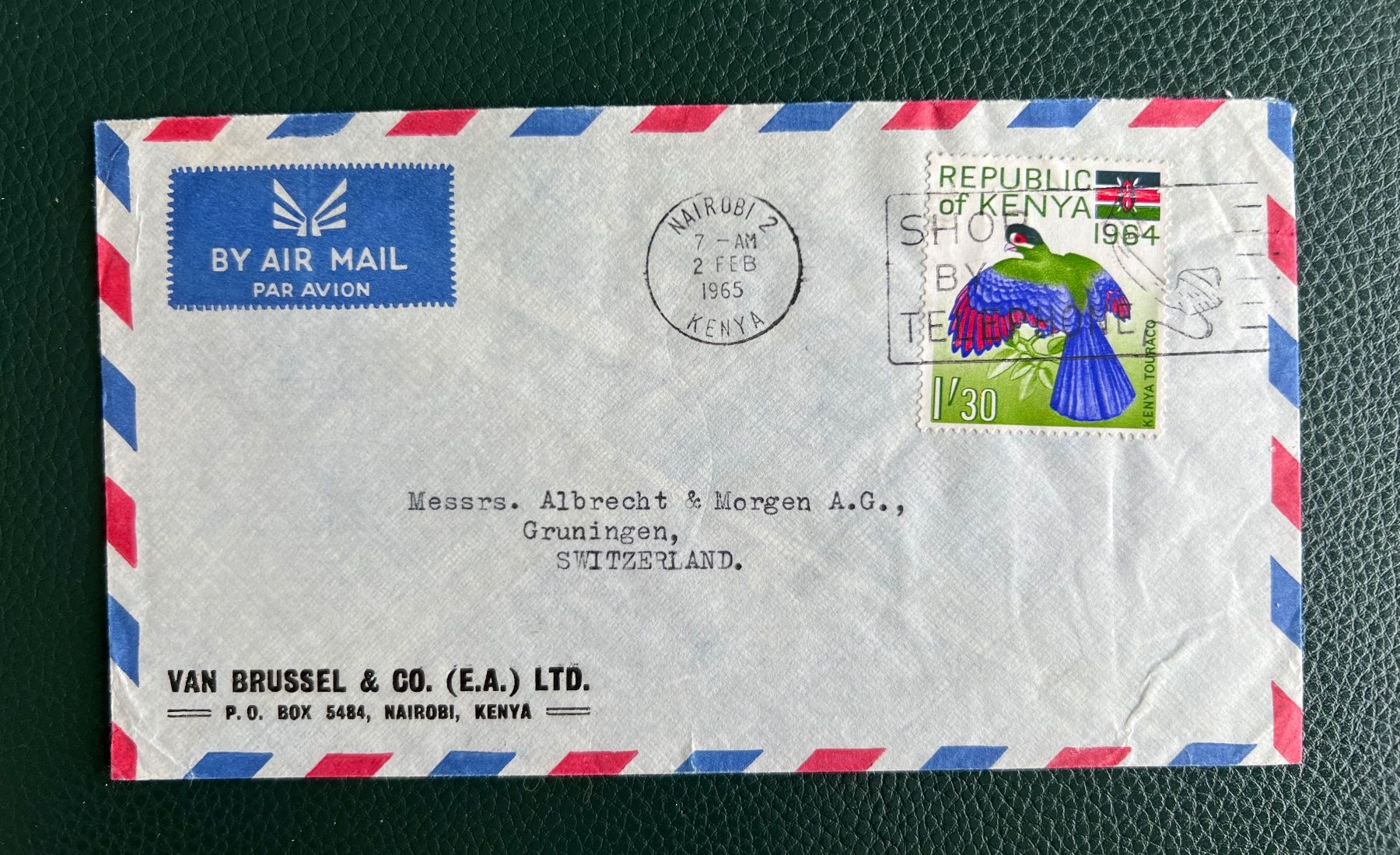 Buste & buste per spedizione: Luftpostbrief Kenia – Usato da Grueningen venduto da ant_qb8l