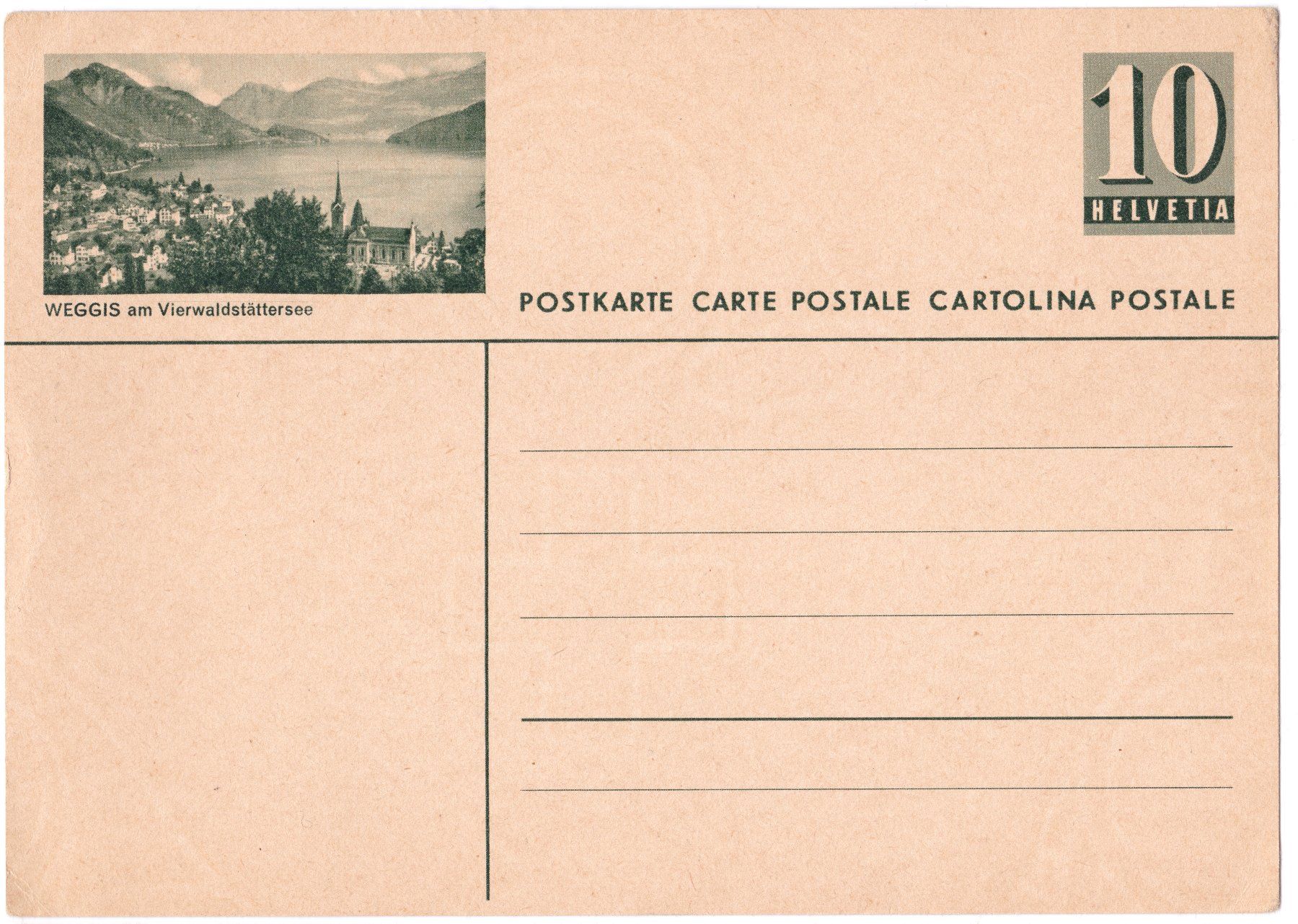 Alle Briefmarken: Weggis 2 Bildpostkarten 10c. ungelaufen – Gebraucht aus Basel von riobar 1