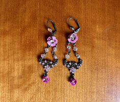 🌸 Neue, romantische Ohrhänger mit Rosen & Glitzersteinen