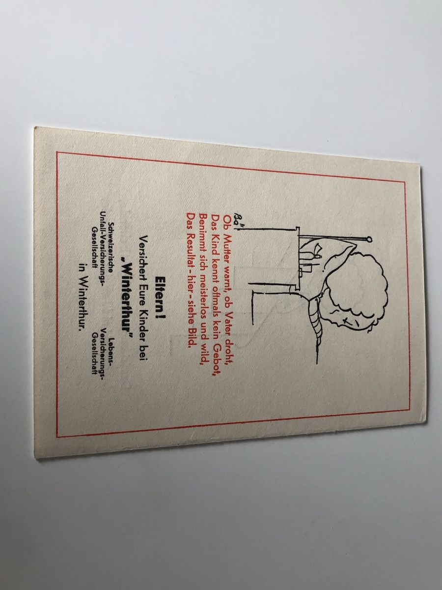 Cartoline postali: Werbung WINTERTHUR Versicherung KInder 1940 – Usato da Lufingen venduto da Rac0 2