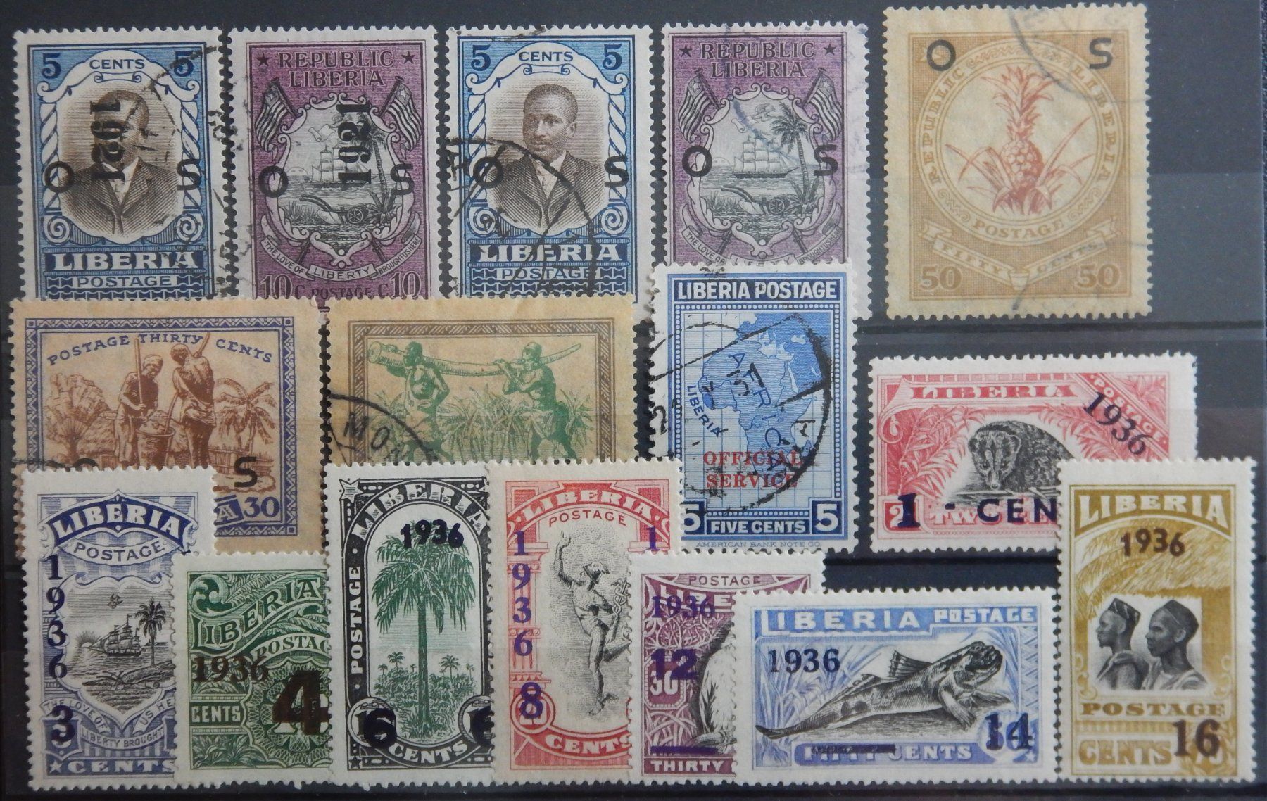 Tutti i francobolli: Liberia Lot mit alten Werten – Usato da Zürich venduto da Muehlekauf