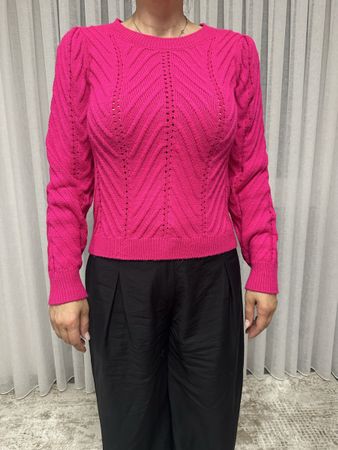 Damen Pullover Morgan pink gestrickt Grösse L neuwertig