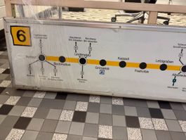 Originales Haltestellenschild Tramlinie 6 ZVV Zürich | Gross
