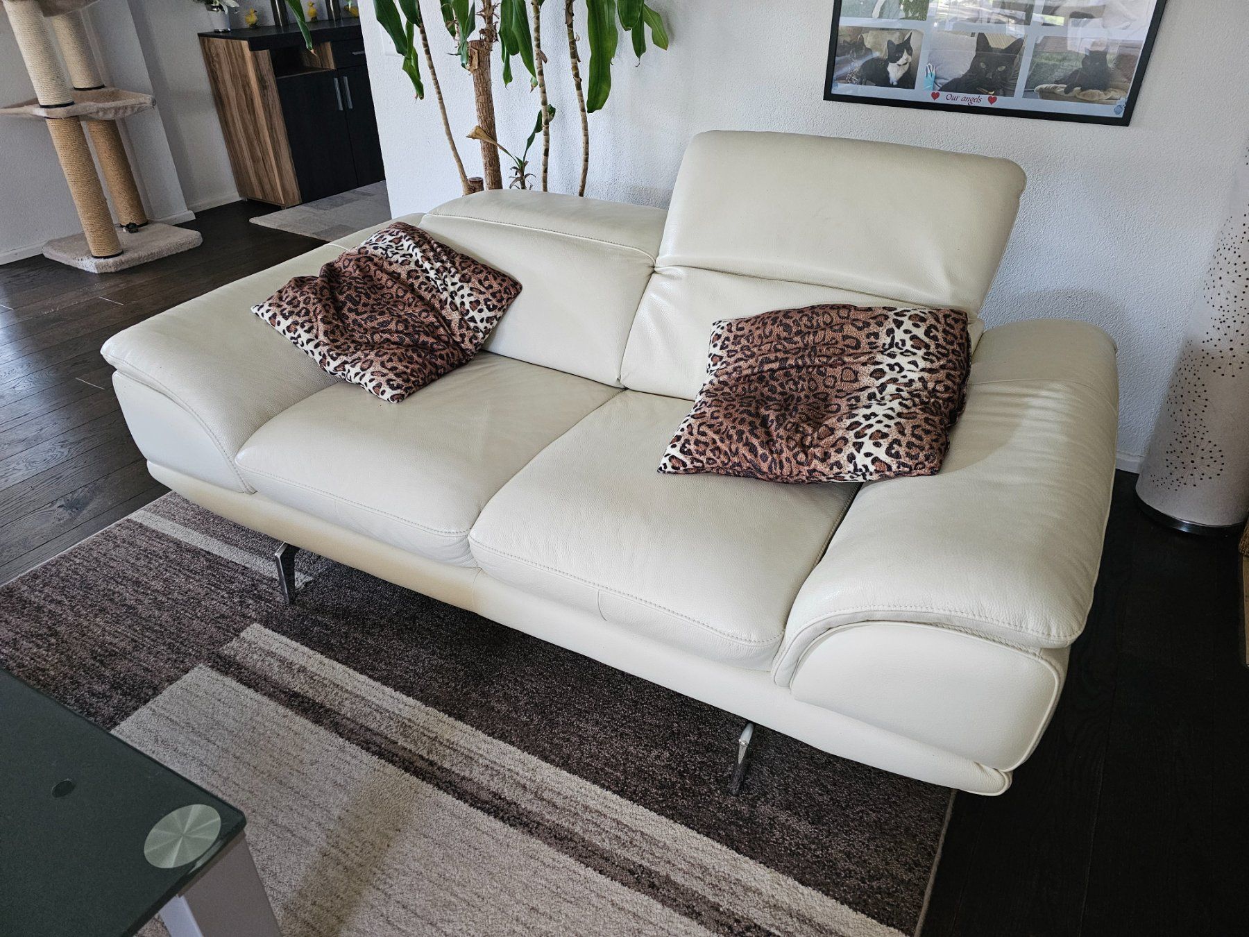 Divani: beiges Ledersofa (3er und 2er Sofa) – Usato da Bünzen venduto da MRB_Services 1