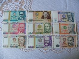 Peruanische 10 bis 100000 Intis 1987/1989, Sammlung, Unc