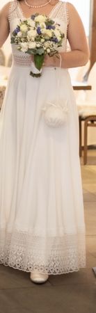Brautkleid weiss Spitze Gr. 36