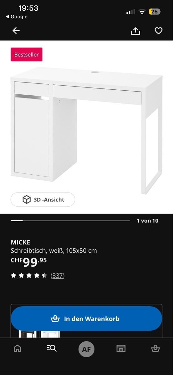 Ikea Scrivanie: Ikea Schreibtisch weiss – Usato da Bern venduto da ann_9ndw 5