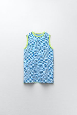 ZARA Kleid, Blau Weiss, Grösse S