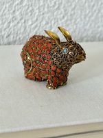 Vintage Messing Hase Mosaikarbeit Handarbeit