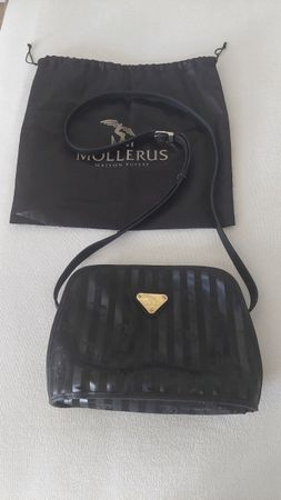 Maison Mollerus Handtasche Umhängetasche schwarz