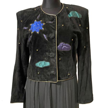 Jacke Gr. M/L Wildlederjacke DINO Z schwarz VINTAGE 1980s