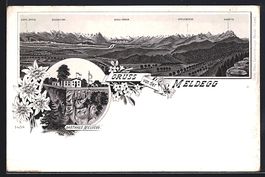 Litho Meldegg, Gasthaus Meldegg, Panoram