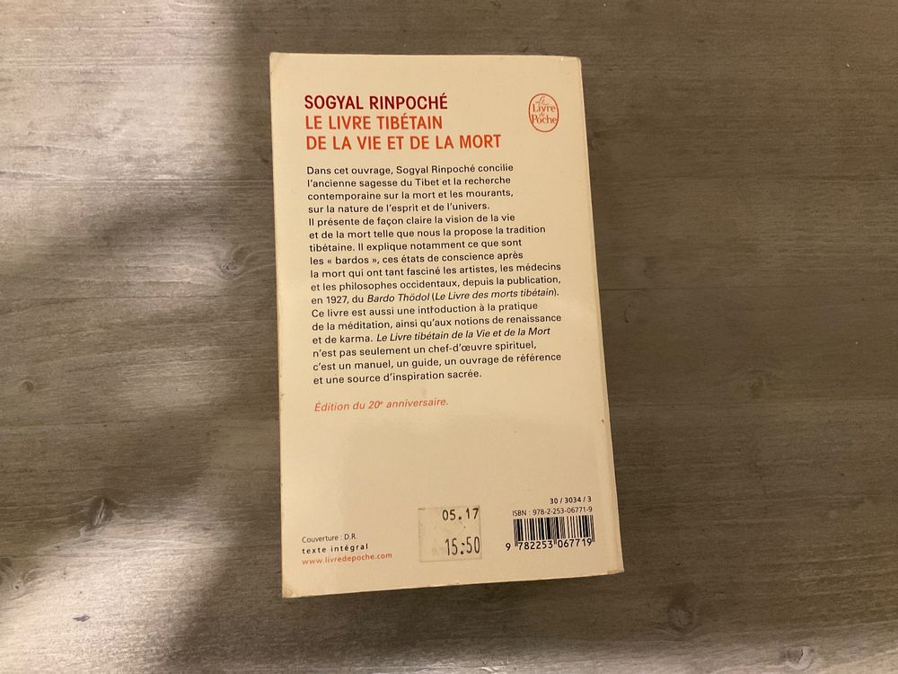 Le Livre tibétain de la Vie et de la Mort Sogyal Rinpoché Kaufen auf Ricardo