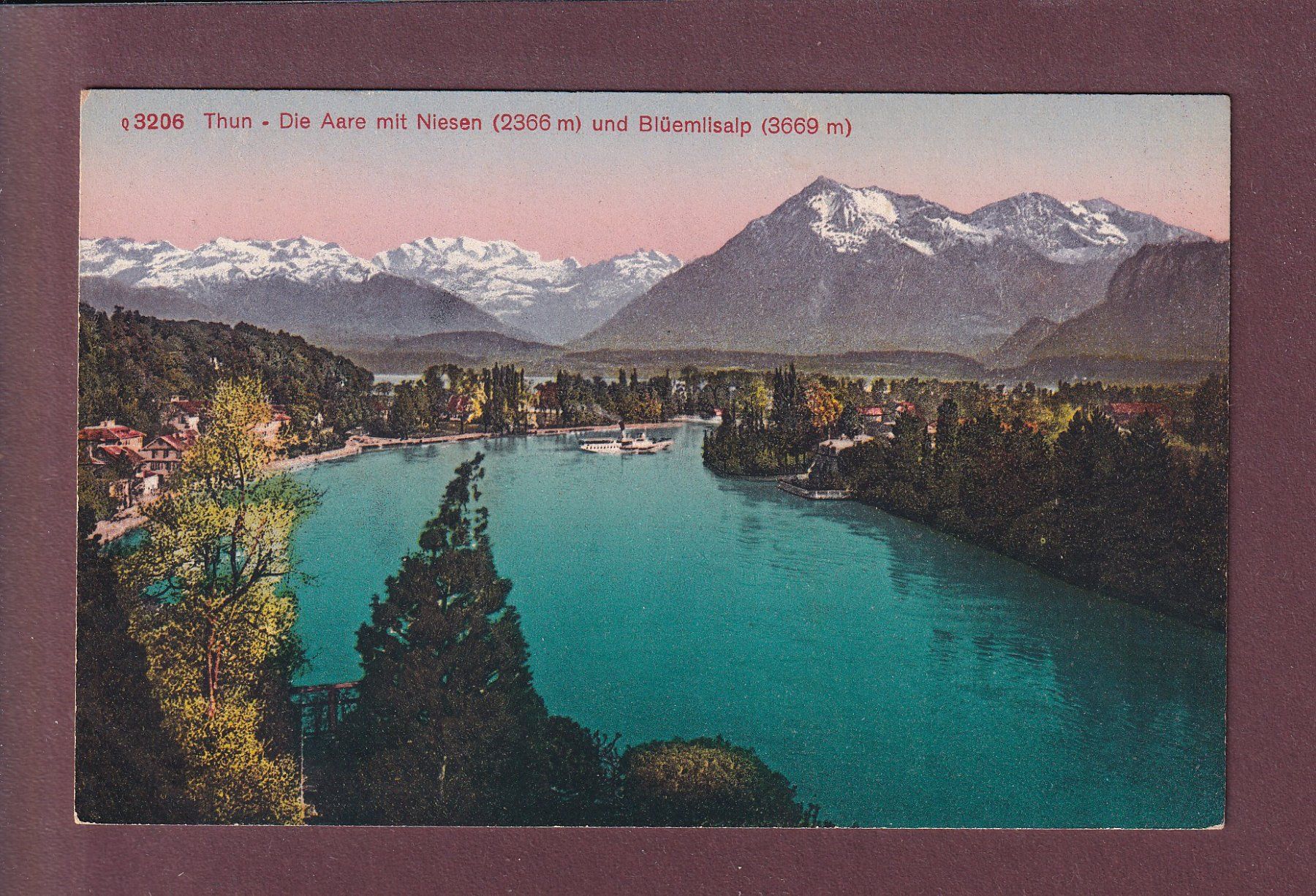 Cartoline postali: THUN - Aare - Niesen - Blümlisalp – Usato da Pully venduto da nicecards