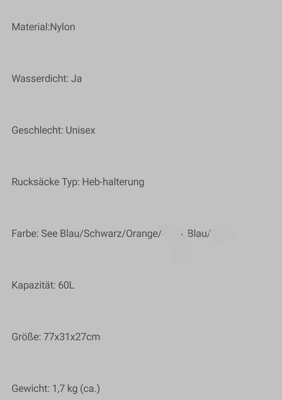 Zaini: 60L Berg und Reise Rucksack – Nuovo e nell'imballaggio originale da Winterthur venduto da Neilpryde01 5