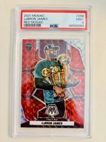 Lebron James 2021 Panini Red Mosaic Prizm Card PSA 9