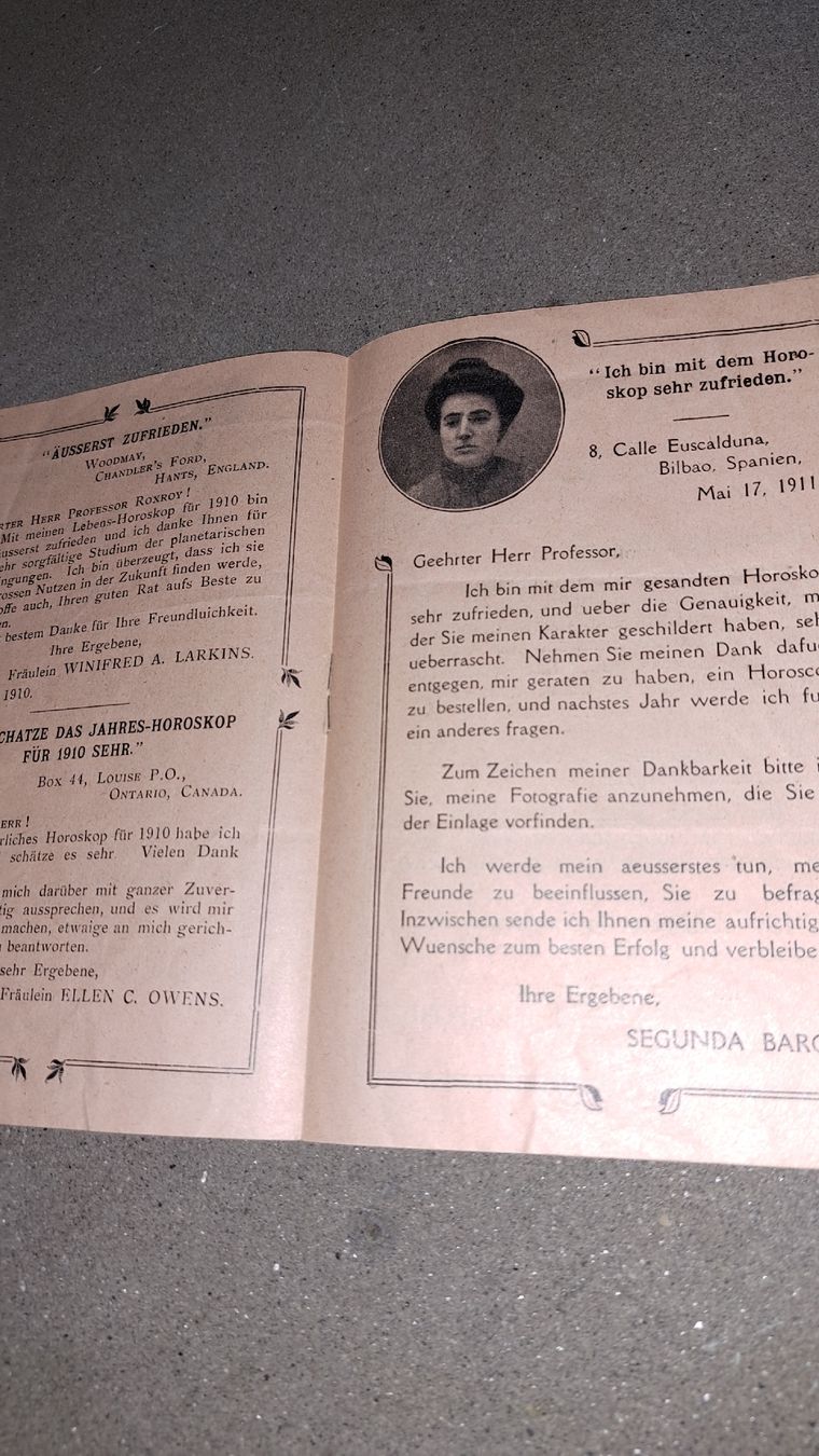 Documenti: Horoskop Dokument um 1915 – Usato da Kölliken venduto da Upcycling-by-Mc-TAM 6