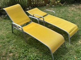 Liegestühle Set gelb Aluminium guter Zustand