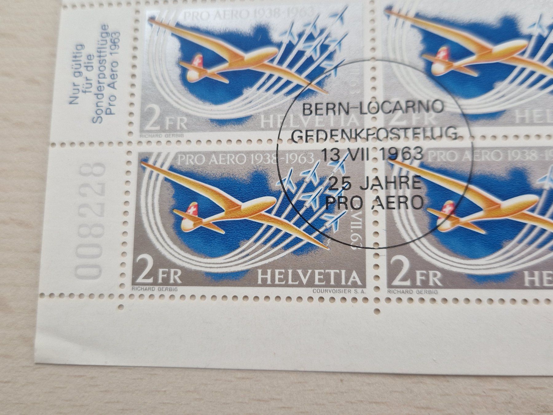 Alle Briefmarken: Flugpostbogen 1963, ab 1.- – Gebraucht aus Burgdorf von Glossy01 3