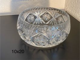 Kristall Schale, Durchmesser 20cm, Höhe 10cm, Vintage