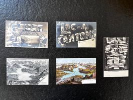 5 historische AKs vom Vierwaldstättersee, ca. 1900