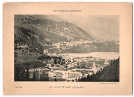 Lichtdruck St. Moritz-Bad, Blick auf den