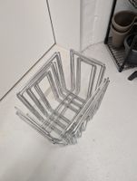 3x Papiersammler Metall silberfarben
