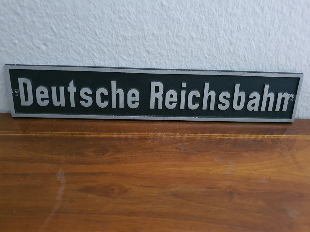 Altes Metallschild Deutsche Reichsbahn Schild Zug Bahn DB 1