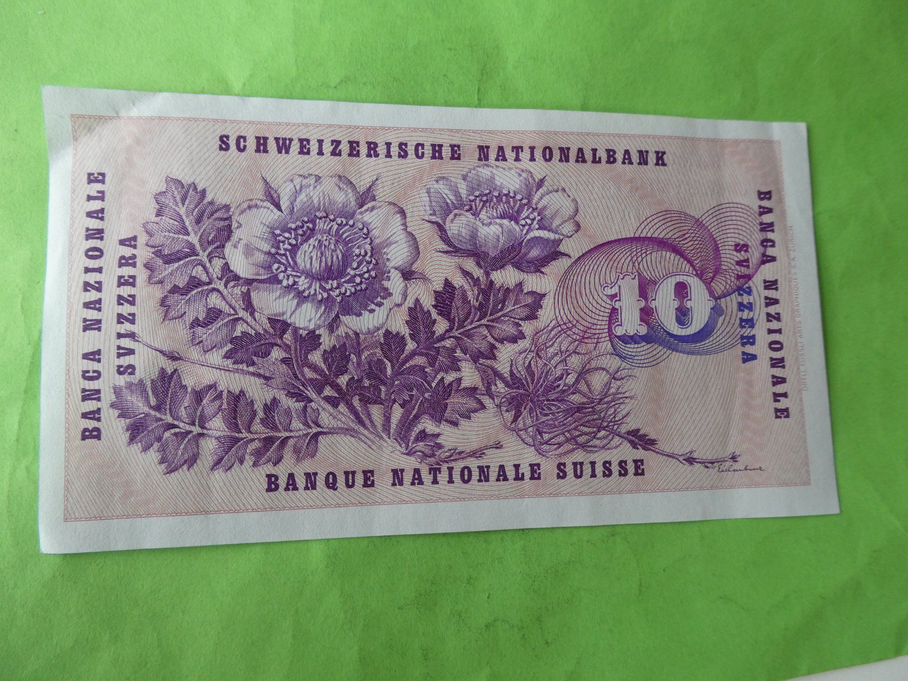 Banconote: Schweiz 1970, 10 Franken – Usato da Hinterforst venduto da Rohusri 1