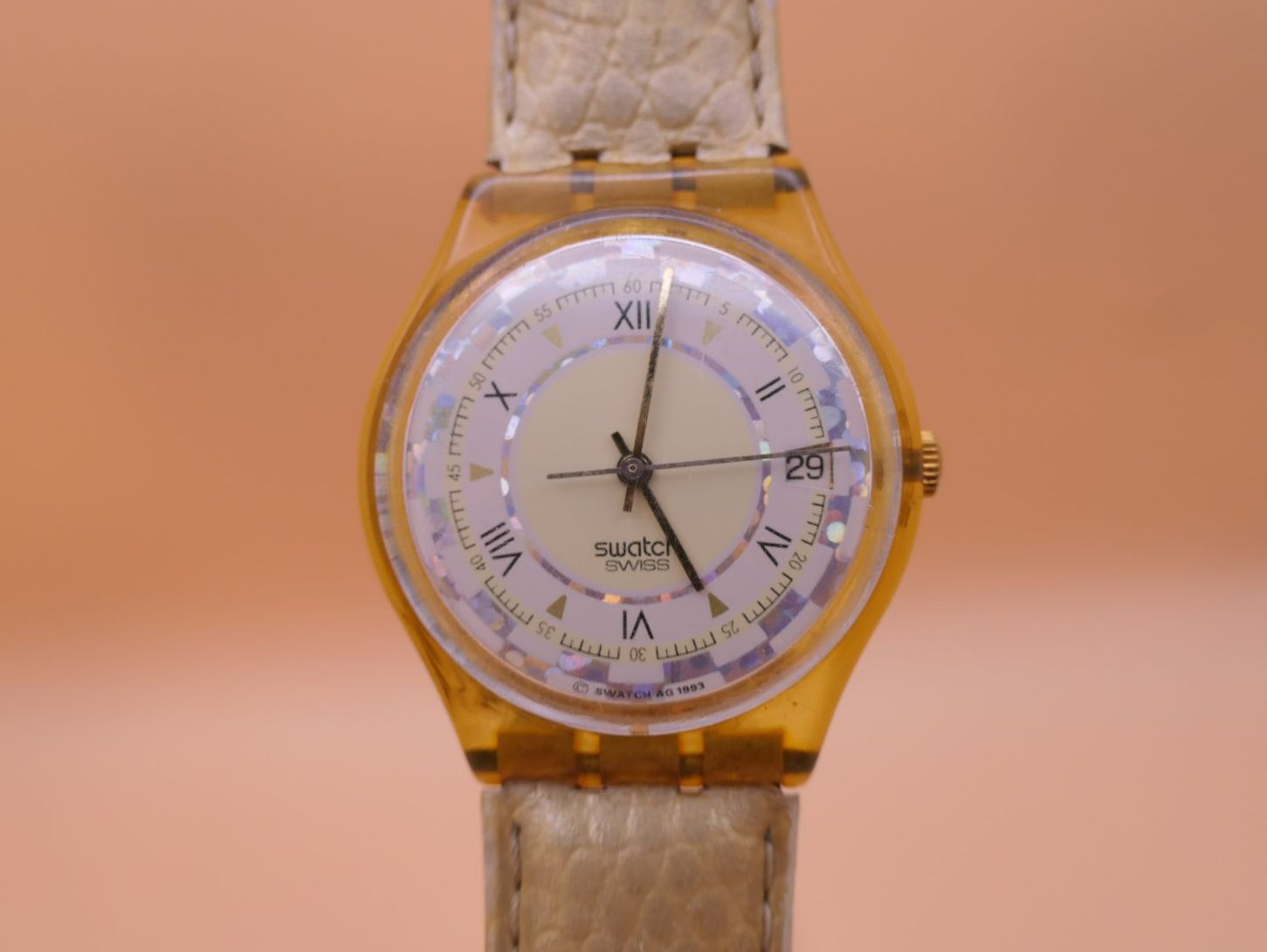 Swatch Uhren: Swatch Gent "Feathers" GK403, 1994, neue Batterie – Gebraucht aus Thun von CHRONOTIKA