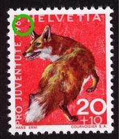 1966_Pro Juventute_Abart "SCHWARZER STRICH links oben" !