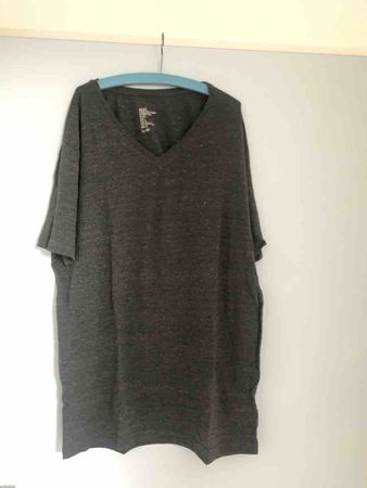 Herren T-Shirt H&M V-Ausschnitt grau akzeptabler Zustand