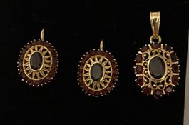 Gold Ohrringe und Anhänger 750 mit echte Steine