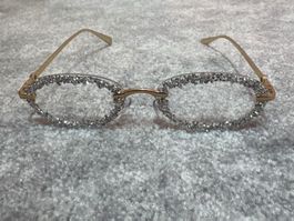 Funkelnde Brille mit Strass, Goldrahmen - Neuwertig!