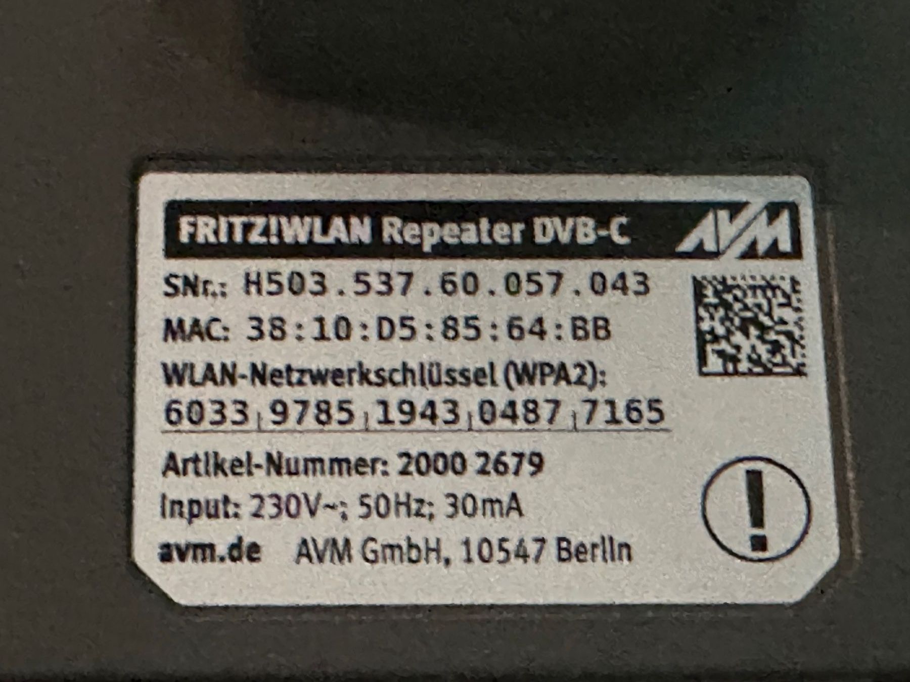 Avm WiFi: AVM Fritz!WLAN Repeater 1750e – Usato da Dübendorf venduto da san_tt6m 2